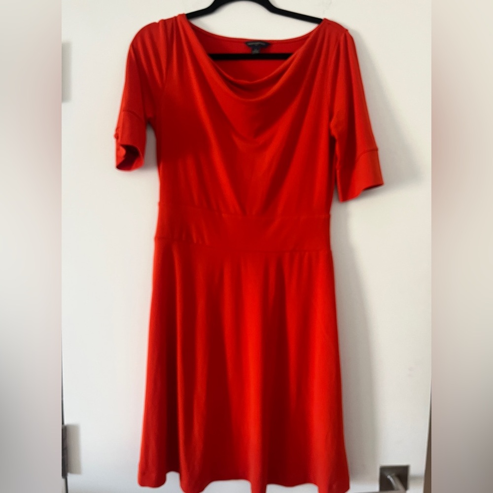 Banana Republic Orange Cowl Neck midi dress Size 4